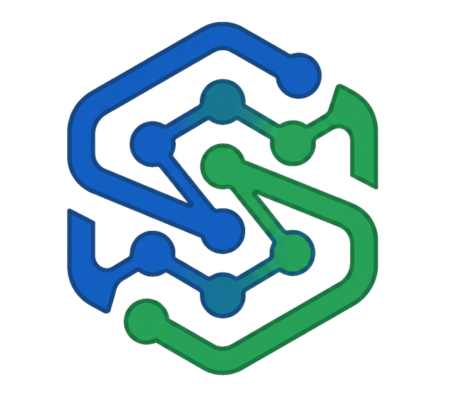 SmartEdonic logo — an interlocking S formed from connected blue and green circuit nodes